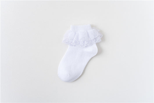 Calcetines de Tubo Medio Invierno con Encaje Satinado para Danza - Image 3