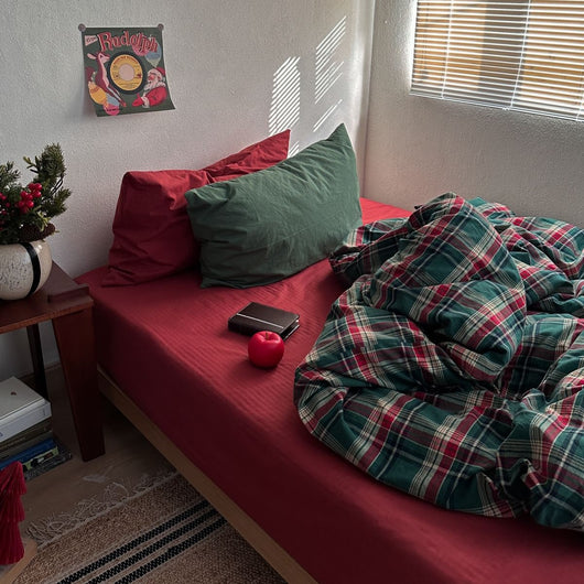 Juego de Cama Navideño Nordic 4 Piezas Algodón Teñido Lavado - Image 8