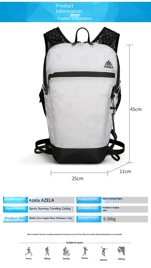 Mochila de Senderismo AZELA con Patrón Grid - Ligera y Transpirable para Trekking y Viajes - Image 9