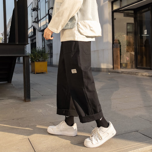 Pantalones Japoneses Sueltos de Color Liso - Comodidad Casual - Image 9