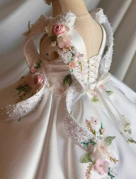Vestido de Princesa Floral Retro para Cumpleaños Infantil - Image 11
