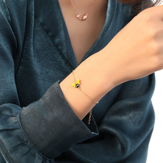 Pulsera Dorada de Abeja Adorable para Mujer