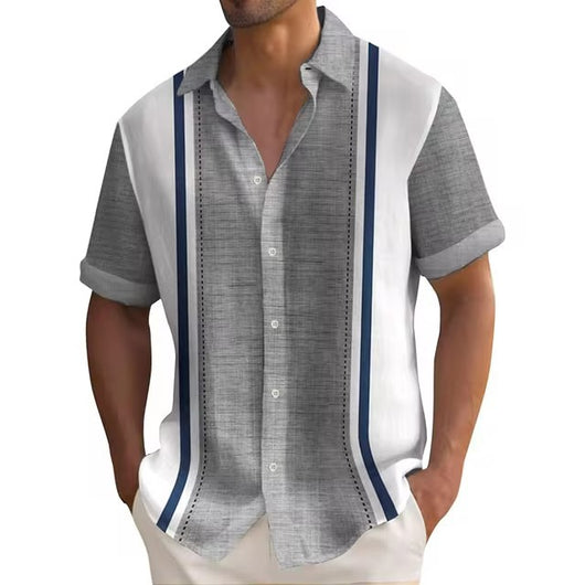 Playera de Rayas Estampado 3D para Hombre - Diseño Verano