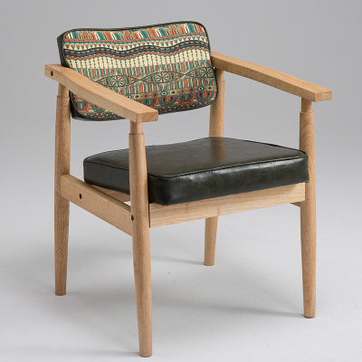 Silla Retro de Madera Maciza con Respaldo y Reposabrazos para Café - Image 22