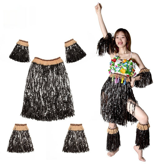 Traje Hawaiano Falda de Paja para Fiestas Tropicales - Image 2
