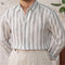 Camisa de Lino a Rayas Anchas Estilo Italiano Versátil