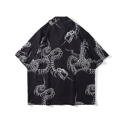 Camisa Suelta Estampada de Manga Corta Unisex - Image 9