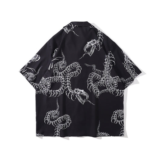 Camisa Suelta Estampada de Manga Corta Unisex - Image 9