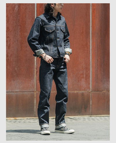 Chaqueta Casual de Mezclilla Raw Wash Multiuso para Hombre - Image 15