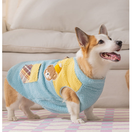 Abrigo Polar para Perros Pequeños con Osito Bordado y Bolsillos Escoceses - Image 28
