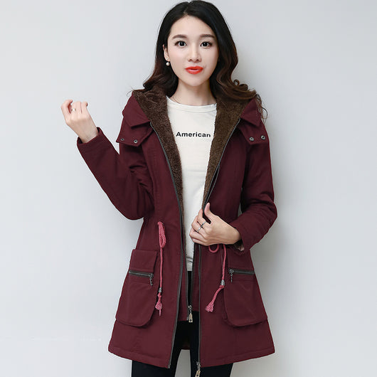 Abrigo de Algodón Polar con Capucha para Mujer - Talla Plus - Image 14