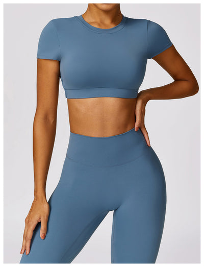 Top Deportivo Ajustado Antiimpacto con Manga Corta para Yoga - Image 30