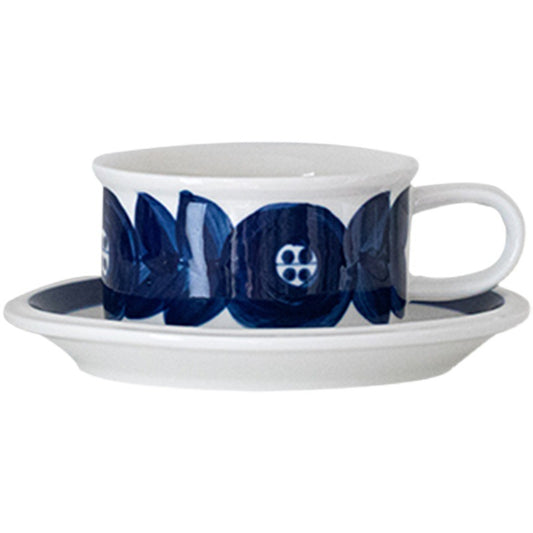 Taza de Café Medieval Artesanal Pintada a Mano con Plato Juego Vintage