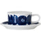 Taza de Café Medieval Artesanal Pintada a Mano con Plato Juego Vintage