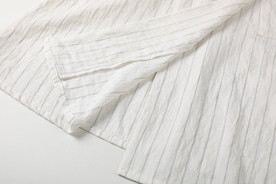 Blusa Elegante a Rayas con Bolsillos de Parche para Mujer - Colección Otoño - Image 9