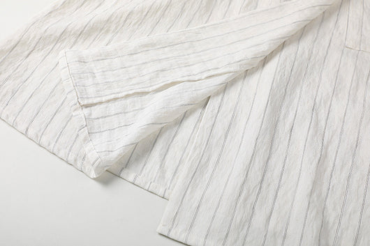 Blusa Elegante a Rayas con Bolsillos de Parche para Mujer - Colección Otoño - Image 9