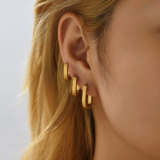 Aretes Ovalados en Acero Inoxidable con Geometría U