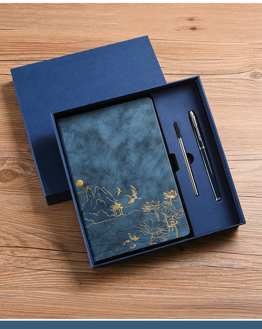Set de Cuaderno A5 Estilo Chino Vintage para Negocios y Oficina en Caja de Regalo - Image 18