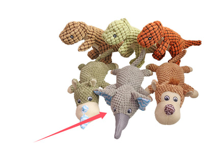 Plush teal duck dog toy with orange beak and feet, and a white ribbed neck, designed for sounding and puzzling. - Image 46