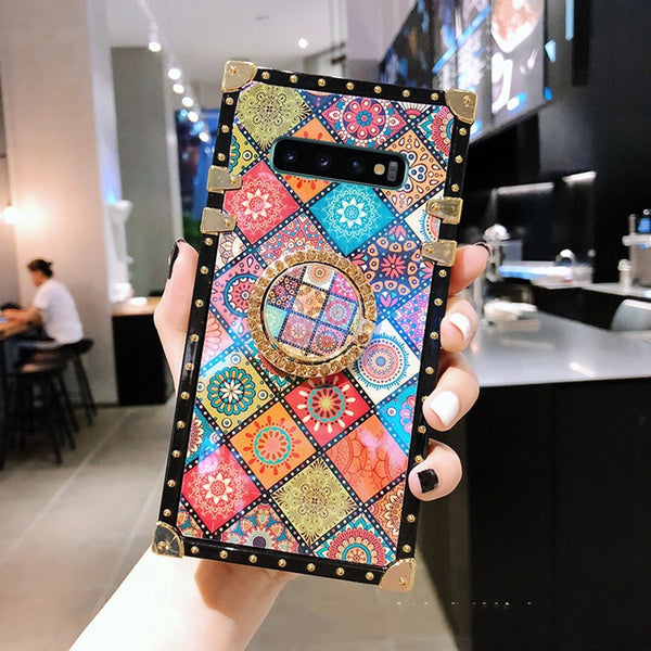 Funda Samsung S10/S9 Plus/S8 Estilo Nacional con Anillo Soporte