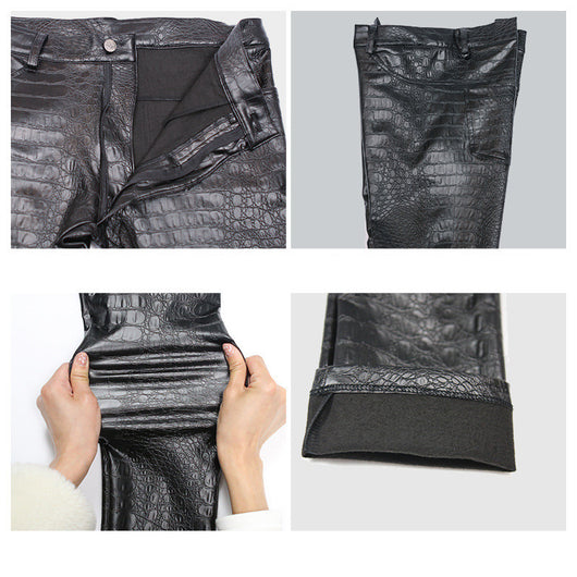 Pantalones de Cuero para Motocicleta NK72 - Jeans Ajustados Tipo Bota para Hombre - Image 8