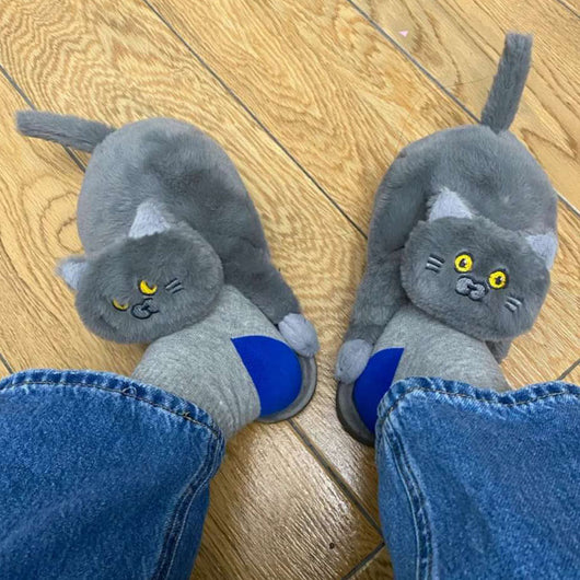 Pantuflas Gato Cálidas con Diseño Realista y Suela Antideslizante - Image 2