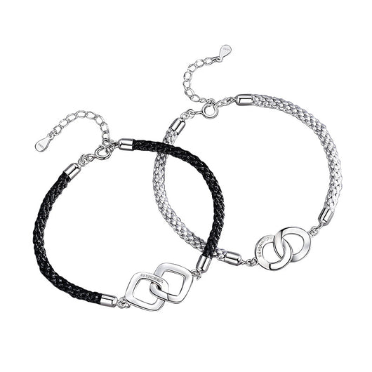 Pulsera de Plata Entrelazada para Parejas - Conexión Infinita