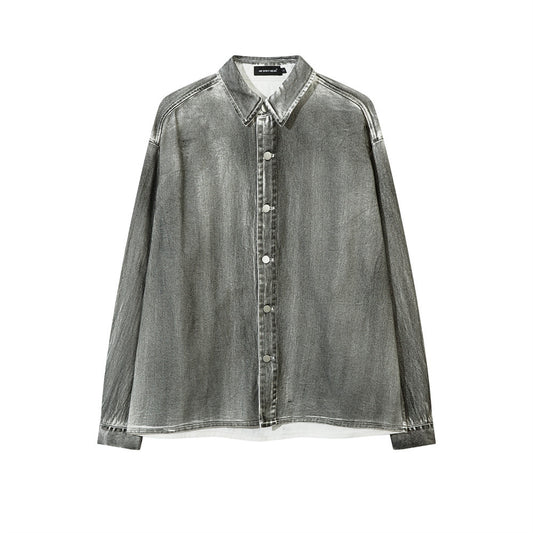 Camisa Vaquera Desgastada de Estilo Industrial para Hombre