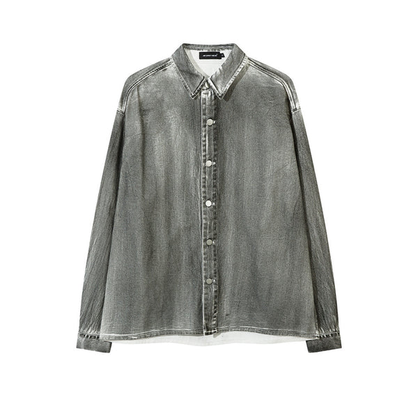 Camisa Vaquera Desgastada de Estilo Industrial para Hombre