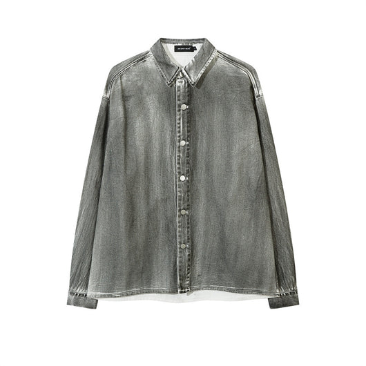 Camisa Vaquera Desgastada de Estilo Industrial para Hombre