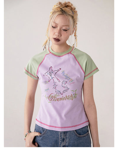 Camiseta Manga Corta Cuello Redondo con Contraste para Mujer - Image 14