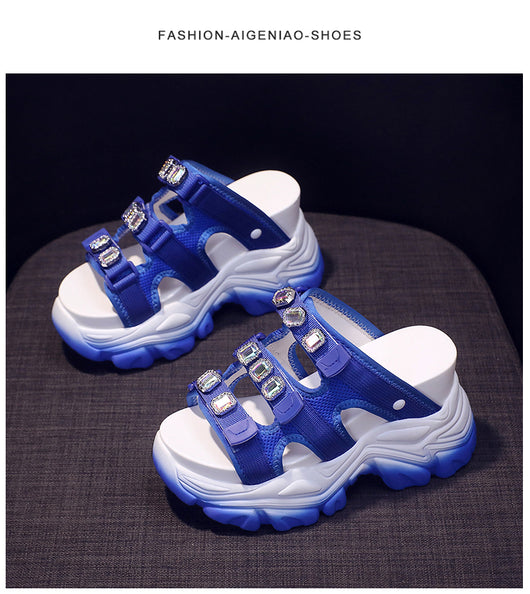 Pantuflas Tipo Sandalia con Cuña Gruesa para Uso Exterior - Image 18