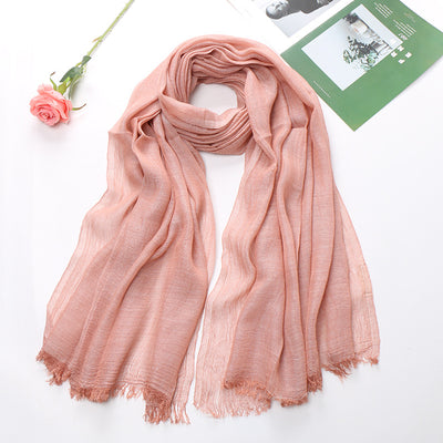 Pañuelo Tie-dye de Algodón y Lino para Mujer - Diseño Plisado Transpirable