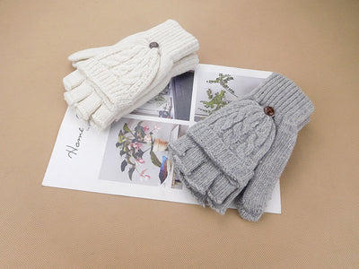 Guantes Tejidos Coreanos de Invierno - Cinco Dedos Semiabiertos para Estudiantes - Image 3