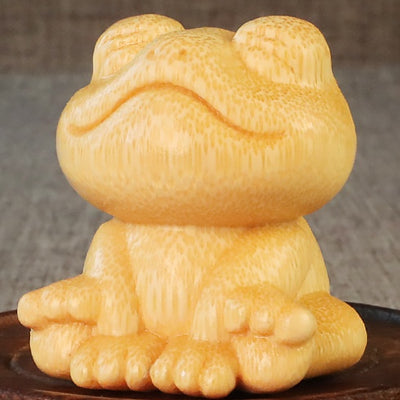 Ornamento de Rana Sonriente en Talla de Bambú Macizo - Image 11