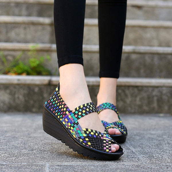 Zapatos Tejidos a Mano sin Cordones para Mujer - Comodidad Casual