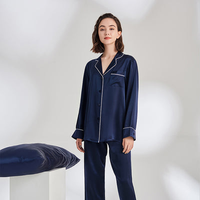 Pijama Largo de Seda para Mujer - Conjunto Elegante para el Hogar - Image 3