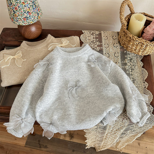 Suéter Infantil con Moño - Tejido Elegante para Niñas - Image 10