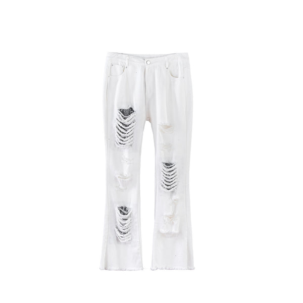 Pantalones Acampanados Holgados con Detalle Deshilachado - Estilo Europeo Casual
