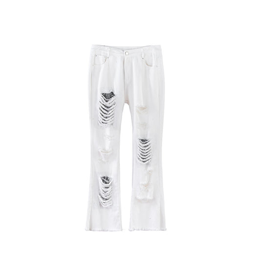 Pantalones Acampanados Holgados con Detalle Deshilachado - Estilo Europeo Casual