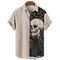 Camisa Polo de Manga Corta con Estampado 3D Calavera Digital