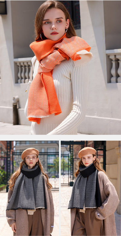 Bufanda Degradada Reversible de Imitación Cachemira - Elegancia y Versatilidad para Invierno - Image 17