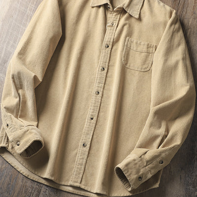 Camisa de Pana Retro Americana Gruesa de Manga Larga - Image 16