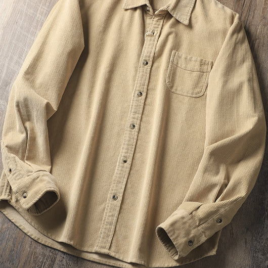 Camisa de Pana Retro Americana Gruesa de Manga Larga - Image 16