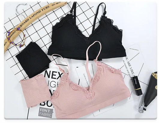 Conjunto de Lencería Femenina con Encaje sin Varillas de Acero - Image 9