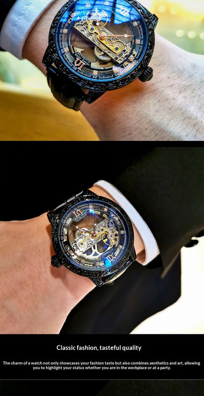 Reloj Mecánico Automático para Hombre con Cristal Doble y Resistencia al Agua - Image 14
