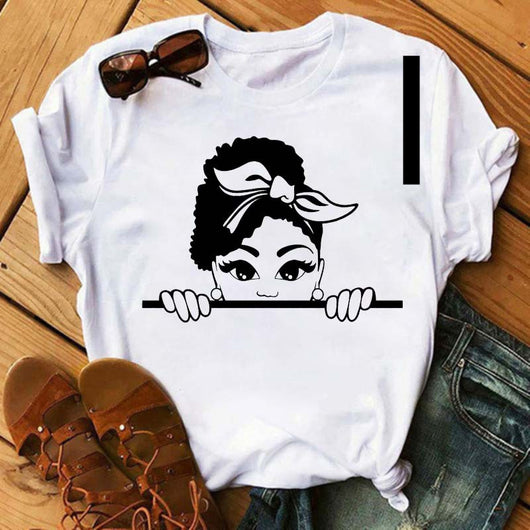 Camiseta Estampada Mujer African Black Girl - Manga Corta - Image 29