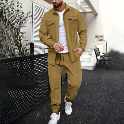 Camisa Casual de Manga Larga con Bolsillos Estampada para Hombre - Image 15