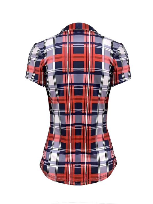 Blusa Cuadriculada con Cuello Camisero y Amarre en el Pecho - Image 15