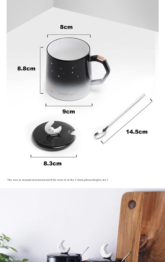 Taza de Cerámica Cielo Estrellado con Tapa y Cuchara - Image 19